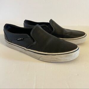 Vans Black Perforated Slip On Sneakers Women's 9.5 FLAW